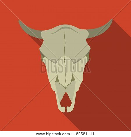 Bull skull icon flate. Singe western icon from the wild west flate.