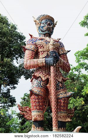 Statue of Hanuman. Nature background. Thailand. Pranburi