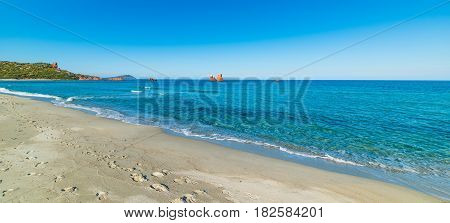 a blue sky over Cea beach Sardinia