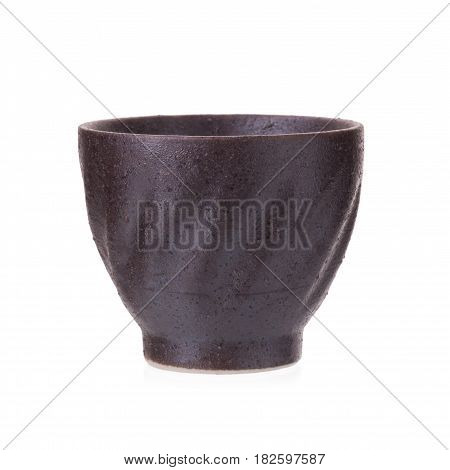 Black Traditional Tea Cup Of Cast Iron Isolated On White Background