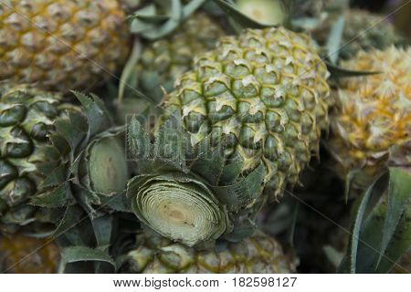 Thailand Chiang Rai Market Fruits Pineaple