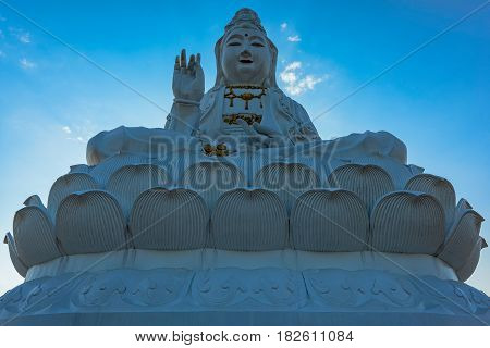 Wat Huai Pla Kung (Temple) in Chiang Rai,Thailand.APR 20,2017 Wat Huai Pla Kung temple the pagoda in Chinese style in Chiangrai province of Thailand.well known worldwide. Opened on 19 November 2005