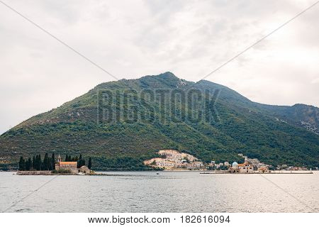 The island of Gospa od Skrpela in the Boko-Kotorsky Gulf near the town of Perast in Montenegro.