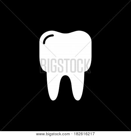 Outline tooth icon vector illustration on black background. eps 10