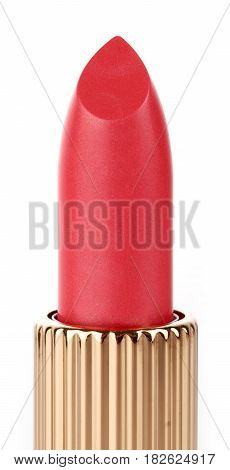close up of a lipstick on white background