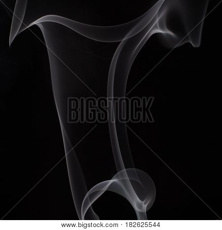 White smoke cloudy on black background. Abstract