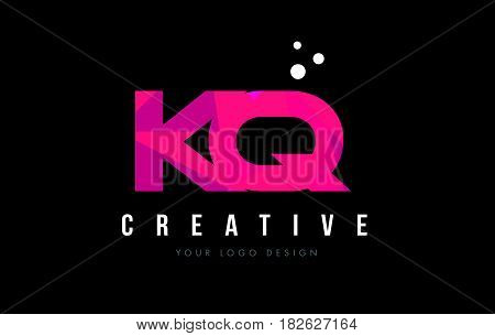 Kq K Q Letter Logo With Purple Low Poly Pink Triangles Concept