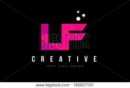Lf L F Letter Logo With Purple Low Poly Pink Triangles Concept