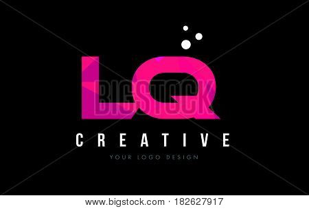 Lq L Q Letter Logo With Purple Low Poly Pink Triangles Concept