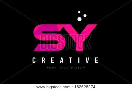 Sy S Y Letter Logo With Purple Low Poly Pink Triangles Concept