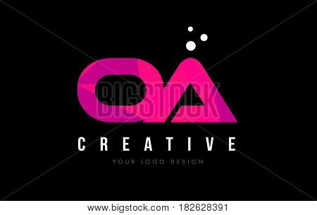 Oa O A Letter Logo With Purple Low Poly Pink Triangles Concept