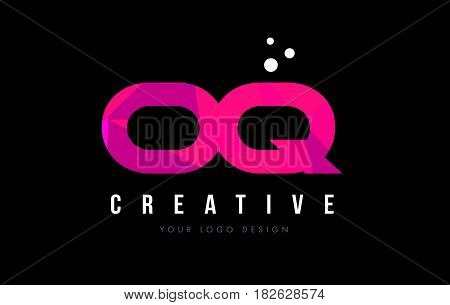 Oq O Q Letter Logo With Purple Low Poly Pink Triangles Concept