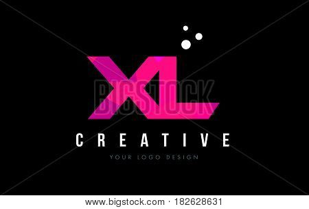 Xl X L Letter Logo With Purple Low Poly Pink Triangles Concept