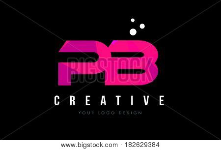 Pb P B Letter Logo With Purple Low Poly Pink Triangles Concept