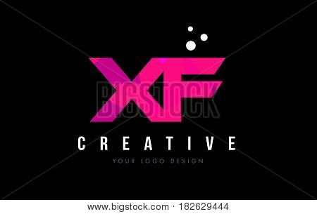 Xf X F Letter Logo With Purple Low Poly Pink Triangles Concept