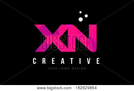 Xn X N Letter Logo With Purple Low Poly Pink Triangles Concept