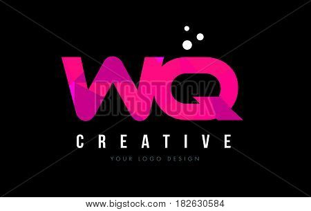 Wq W Q Letter Logo With Purple Low Poly Pink Triangles Concept
