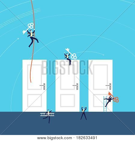 Business Doors To Success Concept Illustration