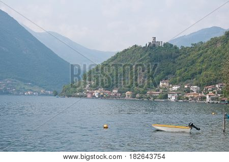 City view of Sensole of Monteisola near brescia