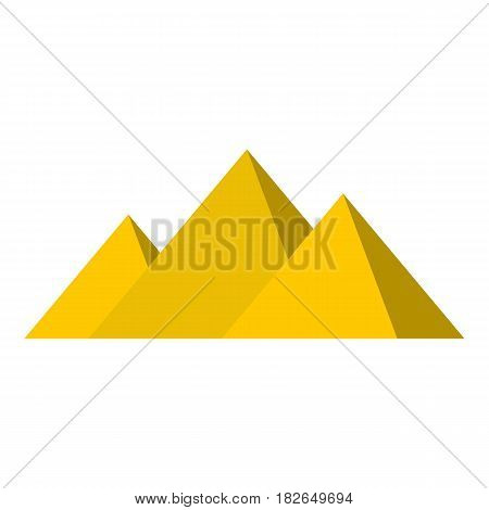 Egyptian Giza pyramids icon flat isolated on white background vector illustration