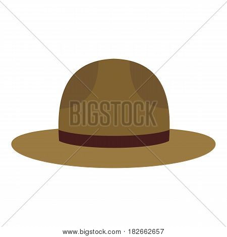 Hat officer of the Canadian equestrian cavalry icon flat isolated on white background vector illustration