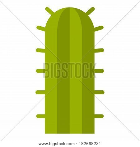 Green cactus plant icon flat isolated on white background vector illustration