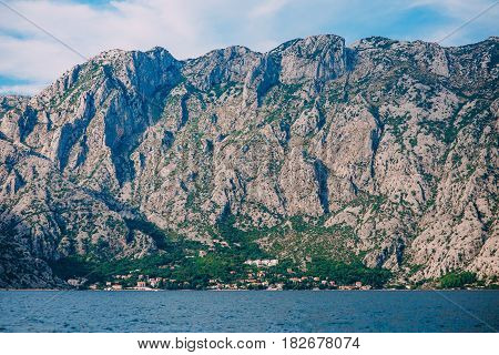 Beautiful nature mountains landscape. Kotor bay, Montenegro