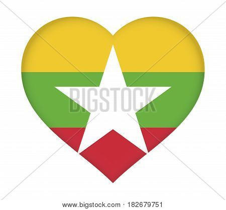 Flag Of Myanmar Heart.