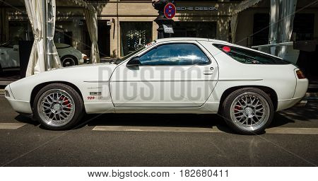 BERLIN - JUNE 05 2016: Luxury GT car Porsche 928. Classic Days Berlin 2016.
