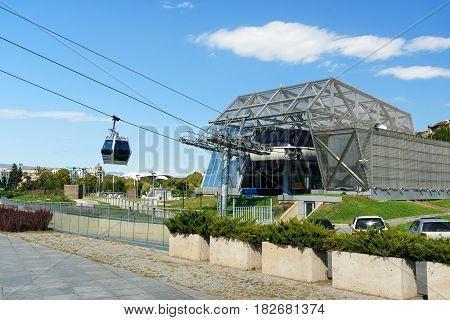 Cable Car Station In Tbilisi. Georgia