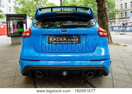 BERLIN - JUNE 05 2016: Compact car Ford Focus RS (third generation). Rear view. Classic Days Berlin 2016.