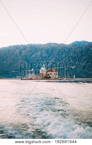 The island of Gospa od Skrpela in the Boko-Kotorsky Gulf near the town of Perast in Montenegro.