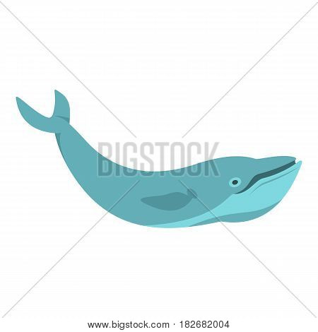 Blue whale icon flat isolated on white background vector illustration
