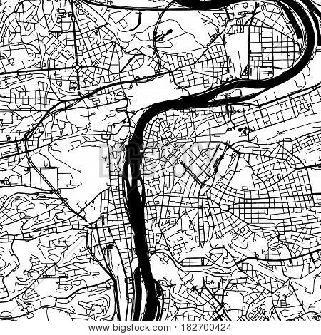 Prague Czech Republic Vector Map