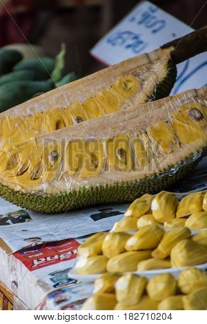 Dragon fruit sold on one of Thailands fruit markets