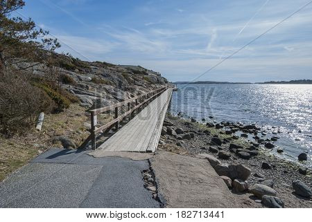 Pathway by the ocean in Tanumsstrand Sweden