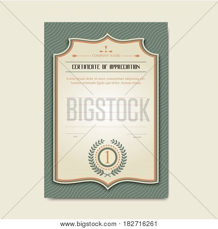 Vector vertical certificate or diploma template for school.