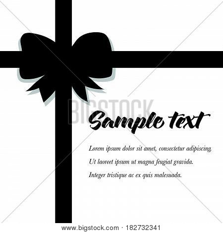 Vector illustration of a bow isolated on a white background. Flat graphic design element with a place for text.