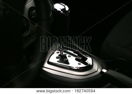 The lever of a choice of an automatic transmission of the modern car
