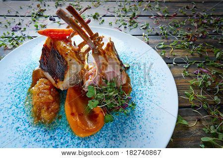 Lamb ribs with sweet potato parmentier recipe cuisine