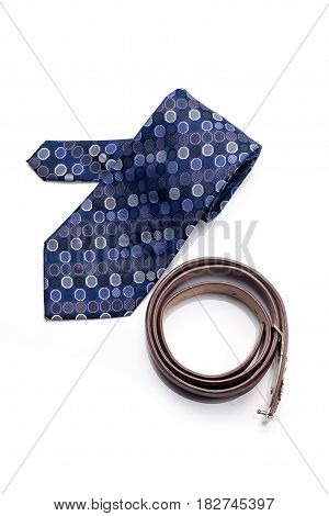 Tie belt wallet accessory for man isolated on white background
