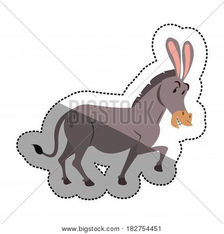 Donkey cartoon icon. Animal cute adorable and creature theme. Isolated design. Vector illustration