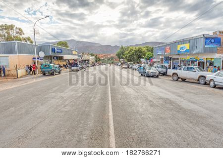 CALITZDORP SOUTH AFRICA - MARCH 24 2017: A street scene in Calitzdorp a small town in the Western Cape Province