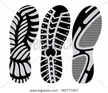 set footprint sport shoes stock vector design