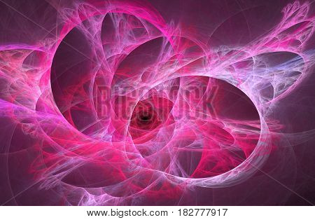 An abstract computer generated fractal design. Abstract fractal color texture. Tunneling abstraction in pink color. Bubble abstraction