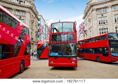 London bus Oxford Street W1 Westminster in UK England