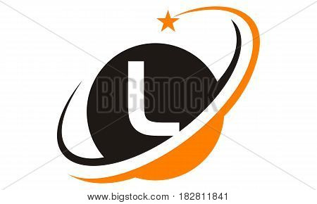 This image describe about Star Swoosh Letter L