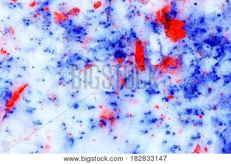 Beautiful Color Snow. Detail structure in snow