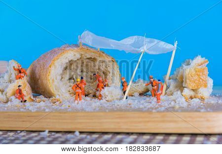 Mini Figure Dolls Baguette Bread .