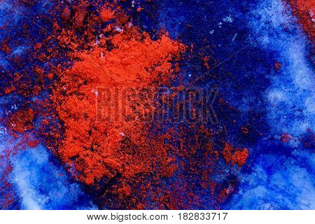 Beautiful Color Snow. Detail structure in snow